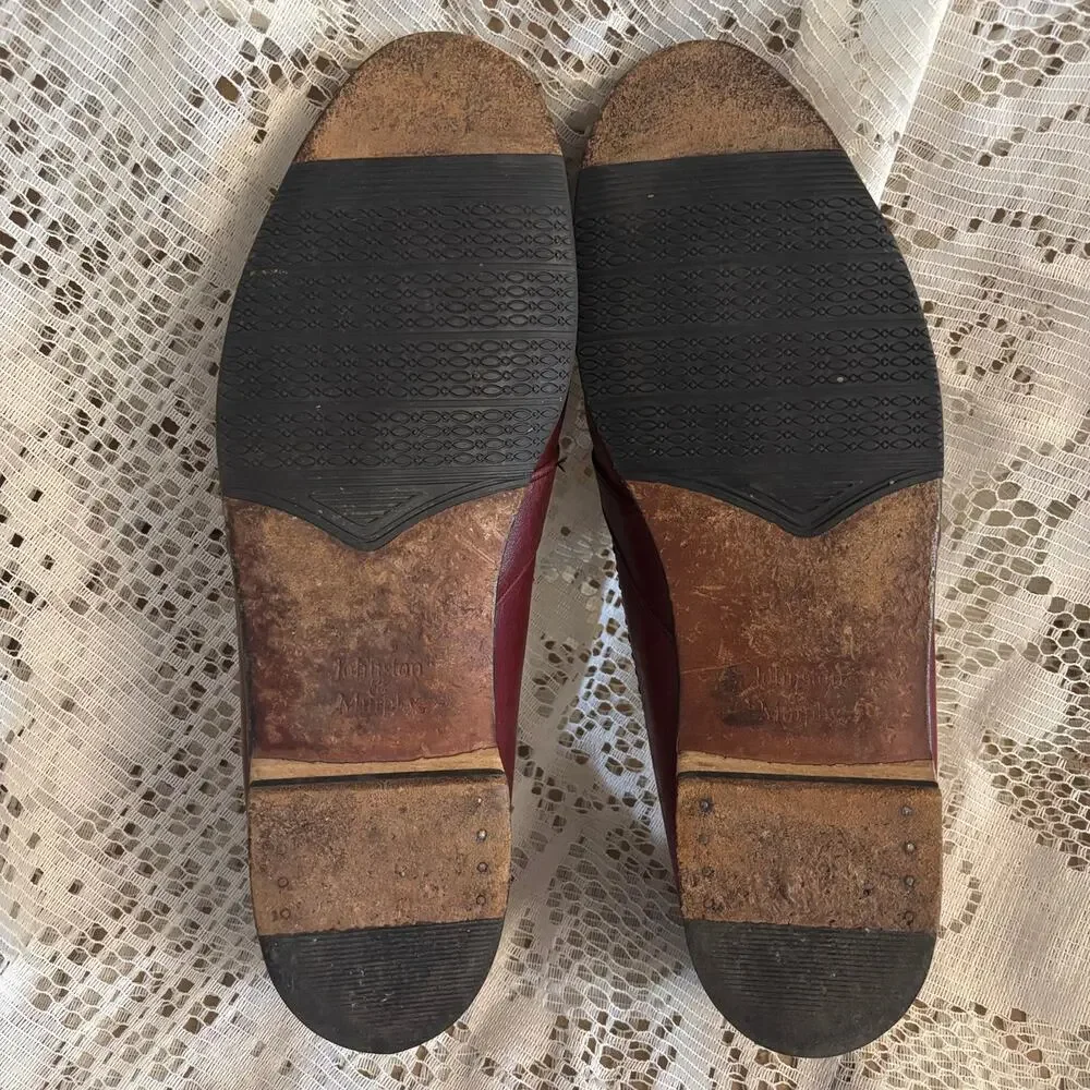 Johnston & Murphy Men's US 11 M Burgundy Leather Kiltie Tassel Loafers